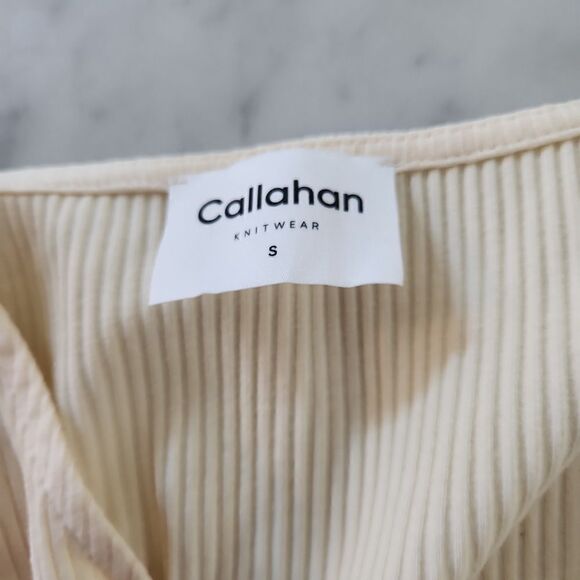 Callahan Cream Knit Sweater with middle buckle Size S NWT - Picture 4 of 7